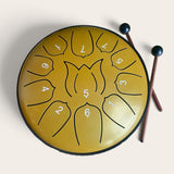 6 Inch Steel Tongue Drum - 11 Notes - Rain Drum