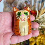 Orange Tabby Cat Incense Burner - Clay By Wojo