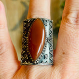 Carnelian Statement Ring Size 8.5