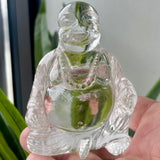 Clear Quartz Carved Laughing Buddha Statue