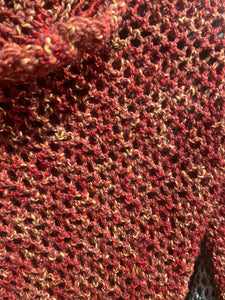 Crochet 1 Sleeve Shawl - Red Amber