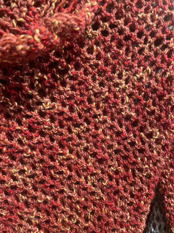 Crochet 1 Sleeve Shawl - Red Amber