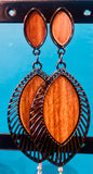 African Wooden Boho Earrings