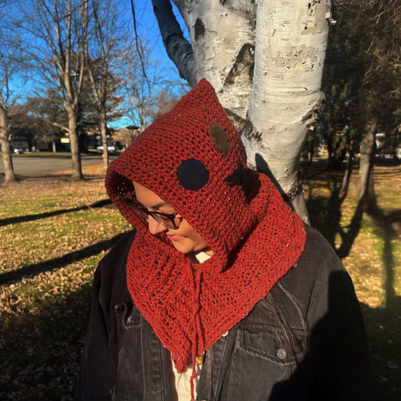 Crochet Hood Scarf *- Bark at the Moon by Wojo