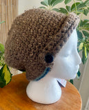 Crochet Hat Grey and Blue