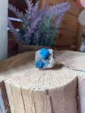 Cavansite on Matrix - Size 6 Ring