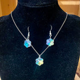 SnowFlake Aura Earring &Necklace Set- Made by Wojo