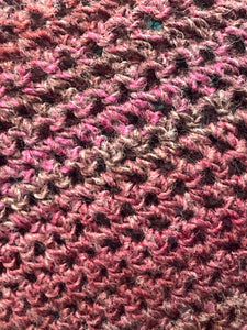 Crochet One Sleeve Shawl - Cranberry Crush