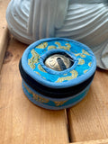 Tingsha Bells With Sky Blue Embroidered Case