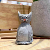 Stout Grey Cat Incense Burner - Clay By Wojo
