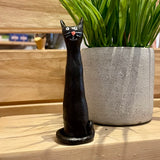 Tall Black Cat Incense Burner - Clay By Wojo