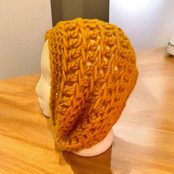 Crochet Cowl Neck Scarf By Wojo * - Goldenrod