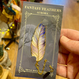 Fantasy Feathers Metal Bookmarks