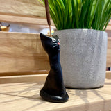 Skinny Black Cat Incense Burner - Clay By Wojo