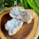 White Calcite Cracked Geode - 2 Pieces
