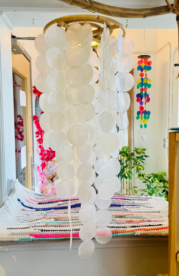 Cascading Waterfall Capiz Shell Chimes - Large