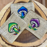 Mushroom Embroidered Coin Bag