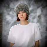 Crochet Hat by Wojo - Grey Striped Toque