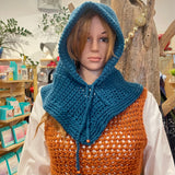 Crochet Hood Scarf *- Teal by Wojo