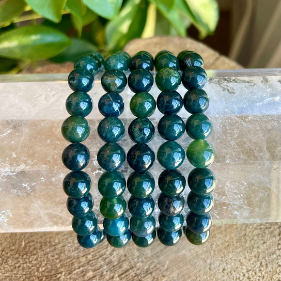 Moss Agate 8mm Bracelet