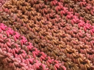 Crochet Hood Scarf - “Hayley” Hood in Pink Crush