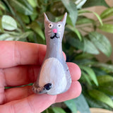Grey Tabby Cat Incense Burner - Clay By Wojo