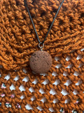 Red Lava Stone Necklace on Leather Cord