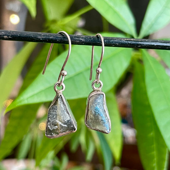 Rough Cut Labradorite Earrings
