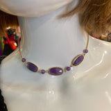 Amethyst Gemstone Choker Necklace by Wojo
