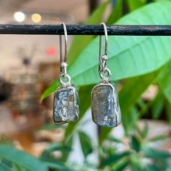 Rough Cut Labradorite Earrings