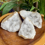 White Calcite Cracked Geode - 3 Pieces