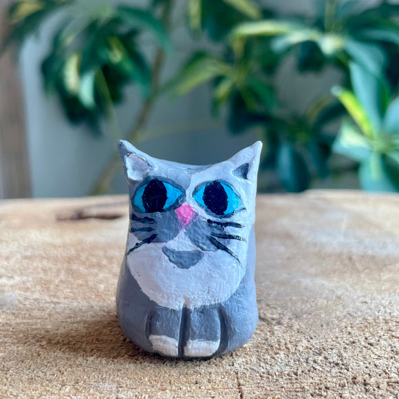 Grey Cat Mini Incense Burner - Clay By Wojo