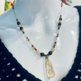 Rutilated Quartz Beaded Necklace by Wojo