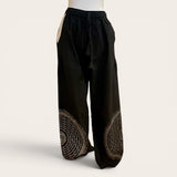 Cotton Mandala Pants - Black