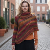 Crochet One Sleeve Shawl * - Earthy Gem Tones