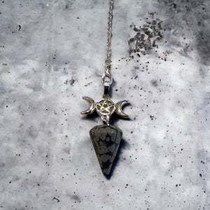 Snowflake Obsidian Pendulum