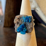 Cavansite on Matrix - Size 6 Ring