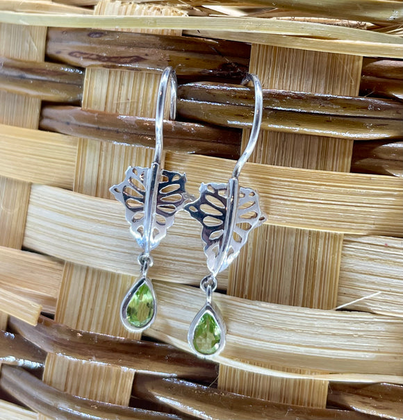 Peridot Ivy Leaf Earrings