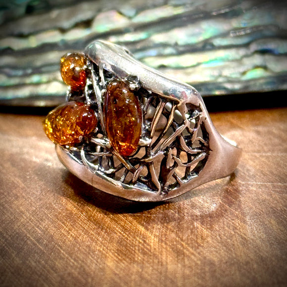 Amber Ring Size 7.5