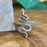 Silver Serpent Adjustable Wrap Ring Size 10