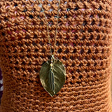 Brass Leaves Long Necklace - By Wojo