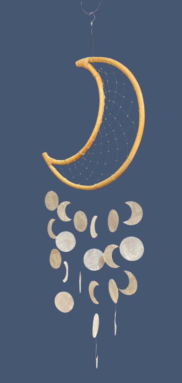 Large Moon and Shell Dreamcatcher Chimes
