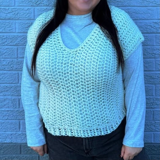 Crochet Vest * - Cream - By Wojo