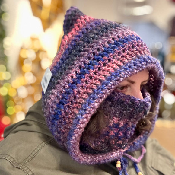 Crochet Hood Scarf - Face Warmer