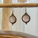 Round Rose Quartz Earrings