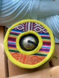 Tingsha Bells With Yellow Embroidered Case