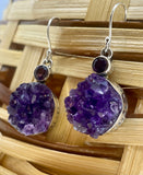 Raw Amethyst Tribal Earrings