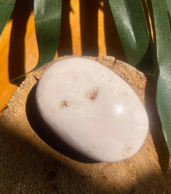 Pink Mangano Calcite Palm Stone