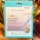 Aloe Vera and Lavender Face Mask 3 Packs