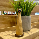 Tall Siamese Cat Incense Burner - Clay By Wojo